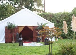 marquee with dramatic entrance